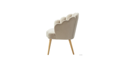 Doe Buck Velvet Rae Accent Chair/Lounge Chair for Living Room, Bedroom, Armchair Sofa Chair with natural finish wooden legs