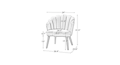 Doe Buck Velvet Rae Accent Chair/Lounge Chair for Living Room, Bedroom, Armchair Sofa Chair with natural finish wooden legs