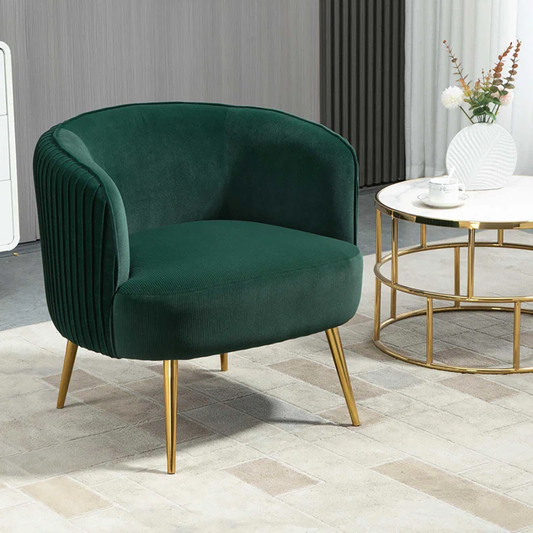 Doe Buck Velvet Leiser Accent Chair/Lounge Chair for Living Room, Bedroom, Armchair Sofa Chair with Gold Legs.