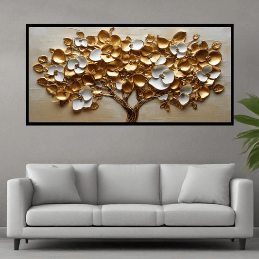 Tree with gold & Silver flower: Wall Paintings by Creative Decor