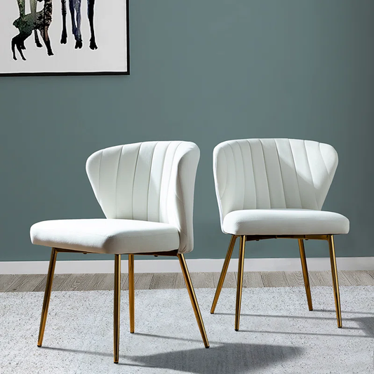 Doe Buck Velvet Chimene Accent Chair/dining chair/café chair for Living Room, dining room ,restaurant Armchair with Gold Legs.