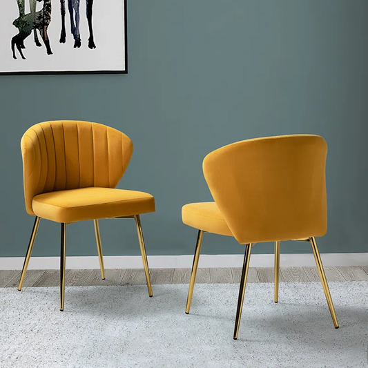 Doe Buck Velvet Chimene Accent Chair/dining chair/café chair for Living Room, dining room ,restaurant Armchair with Gold Legs.