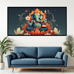Ganesh Ji Sitting on Lotus Flower Idol - Divine Home Decor & Gift