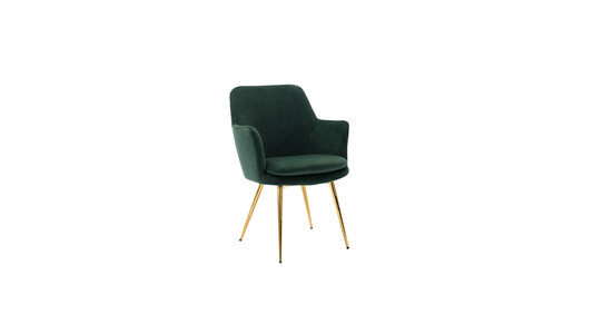 Doe Buck Velvet Tonas Accent Chair/dining chair/café chair for Living Room, dining room ,restaurant Armchair with Gold Legs.
