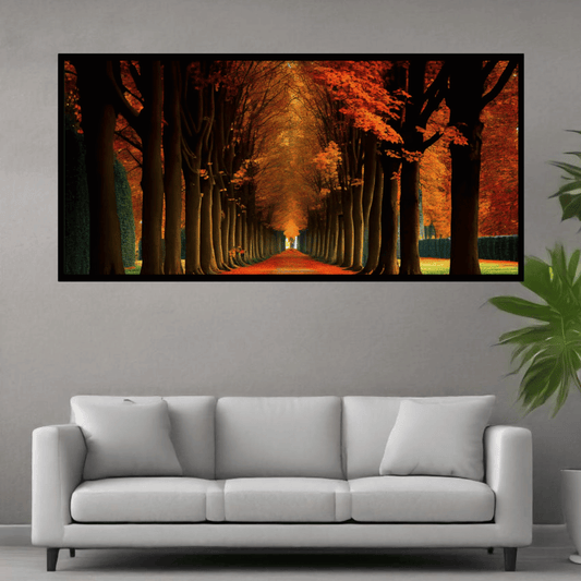 "Scenic Trees Alongside the Road - Natural Landscape Photography"