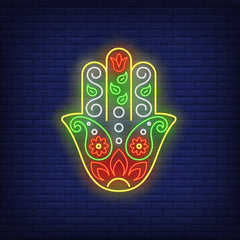 Neon Light Ganesh Hand