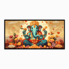 Elegant Ganesh Ji Sitting with Modak Idol for Home and Office Décor