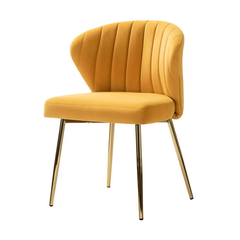 Doe Buck Velvet Chimene Accent Chair/dining chair/café chair for Living Room, dining room ,restaurant Armchair with Gold Legs.