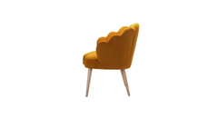 Doe Buck Velvet Rae Accent Chair/Lounge Chair for Living Room, Bedroom, Armchair Sofa Chair with natural finish wooden legs