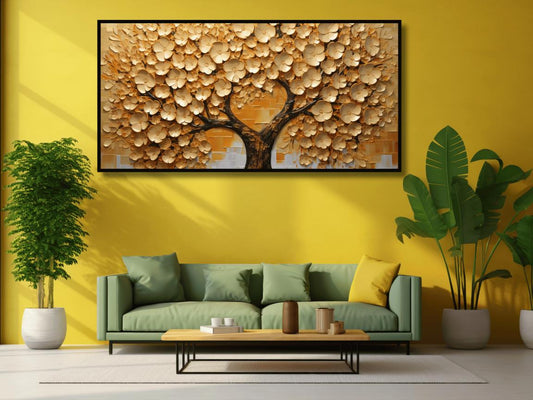 Old Gold Vintage Tree: Wall Paintings by Creative Decor