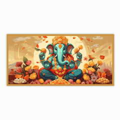 Elegant Ganesh Ji Sitting with Modak Idol for Home and Office Décor