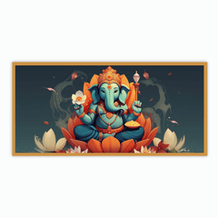 Ganesh Ji Sitting on Lotus Flower Idol - Divine Home Decor & Gift