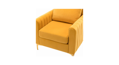 Doe Buck Velvet Rafeal Accent Chair/Lounge Chair for Living Room, Bedroom, Armchair Sofa Chair with Gold Legs.