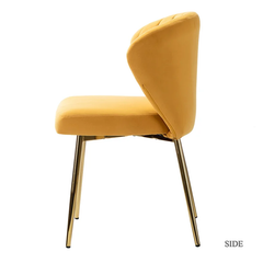 Doe Buck Velvet Chimene Accent Chair/dining chair/café chair for Living Room, dining room ,restaurant Armchair with Gold Legs.