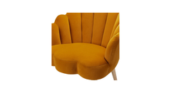 Doe Buck Velvet Rae Accent Chair/Lounge Chair for Living Room, Bedroom, Armchair Sofa Chair with natural finish wooden legs