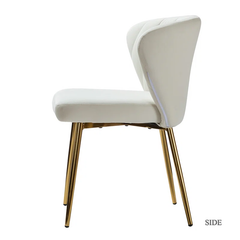 Doe Buck Velvet Chimene Accent Chair/dining chair/café chair for Living Room, dining room ,restaurant Armchair with Gold Legs.