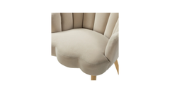 Doe Buck Velvet Rae Accent Chair/Lounge Chair for Living Room, Bedroom, Armchair Sofa Chair with natural finish wooden legs