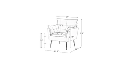 Doe Buck Velvet fyn Accent Chair/Lounge Chair for Living Room, Bedroom, Armchair Sofa Chair with Gold Legs.