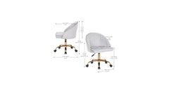 Doe Buck Velvet Hindmen task chair /study chair /office chair for study Room, office , swivel Armchair with Gold base