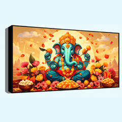 Elegant Ganesh Ji Sitting with Modak Idol for Home and Office Décor