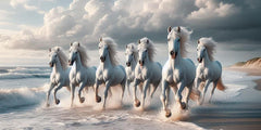 Seven White Horses - Beautiful Art Print