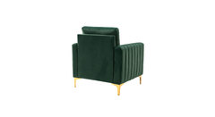 Doe Buck Velvet Rafeal Accent Chair/Lounge Chair for Living Room, Bedroom, Armchair Sofa Chair with Gold Legs.