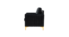 Doe Buck Velvet Rafeal Accent Chair/Lounge Chair for Living Room, Bedroom, Armchair Sofa Chair with Gold Legs.