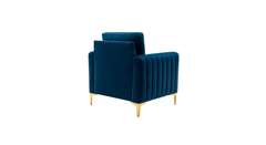 Doe Buck Velvet Rafeal Accent Chair/Lounge Chair for Living Room, Bedroom, Armchair Sofa Chair with Gold Legs.