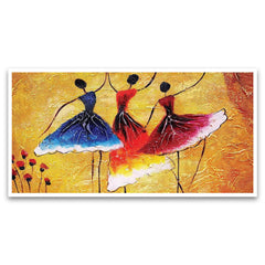 Spanish Ballerinas Dancing Dall Floating Framed Canvas Wall Painting