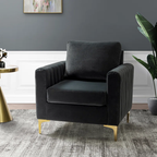 CreativeDecore Velvet Rafeal  Accent Chair/Lounge Chair for  Living Room, Bedroom, Armchair Sofa Chair with Gold Legs.