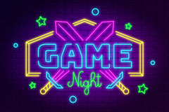 Neon Light Game Night Sword - Glowing LED Wall Decor for Gamers