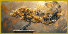 Golden tree with Abstract design: Wall Paintings by Creative Decor