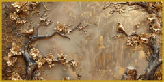Tree With Golden Structure: Wall Paintings by Creative Decor