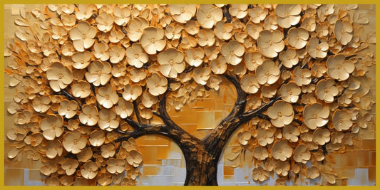 Old Gold Vintage Tree: Wall Paintings by Creative Decor