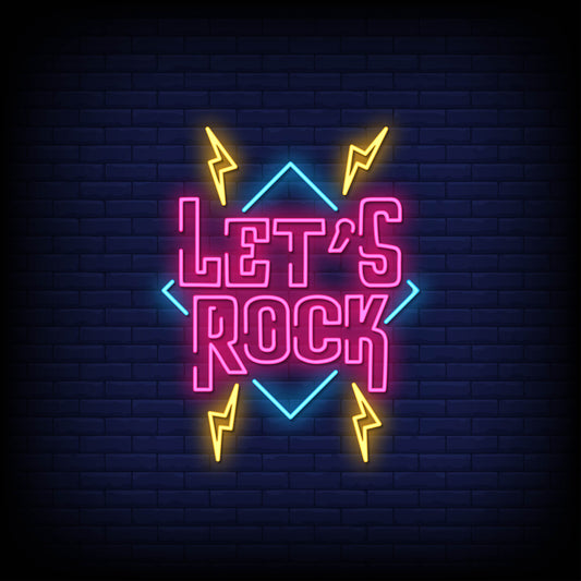 Neon Lights "Let's Rock" - Perfect for Disco and Bar Ambiance