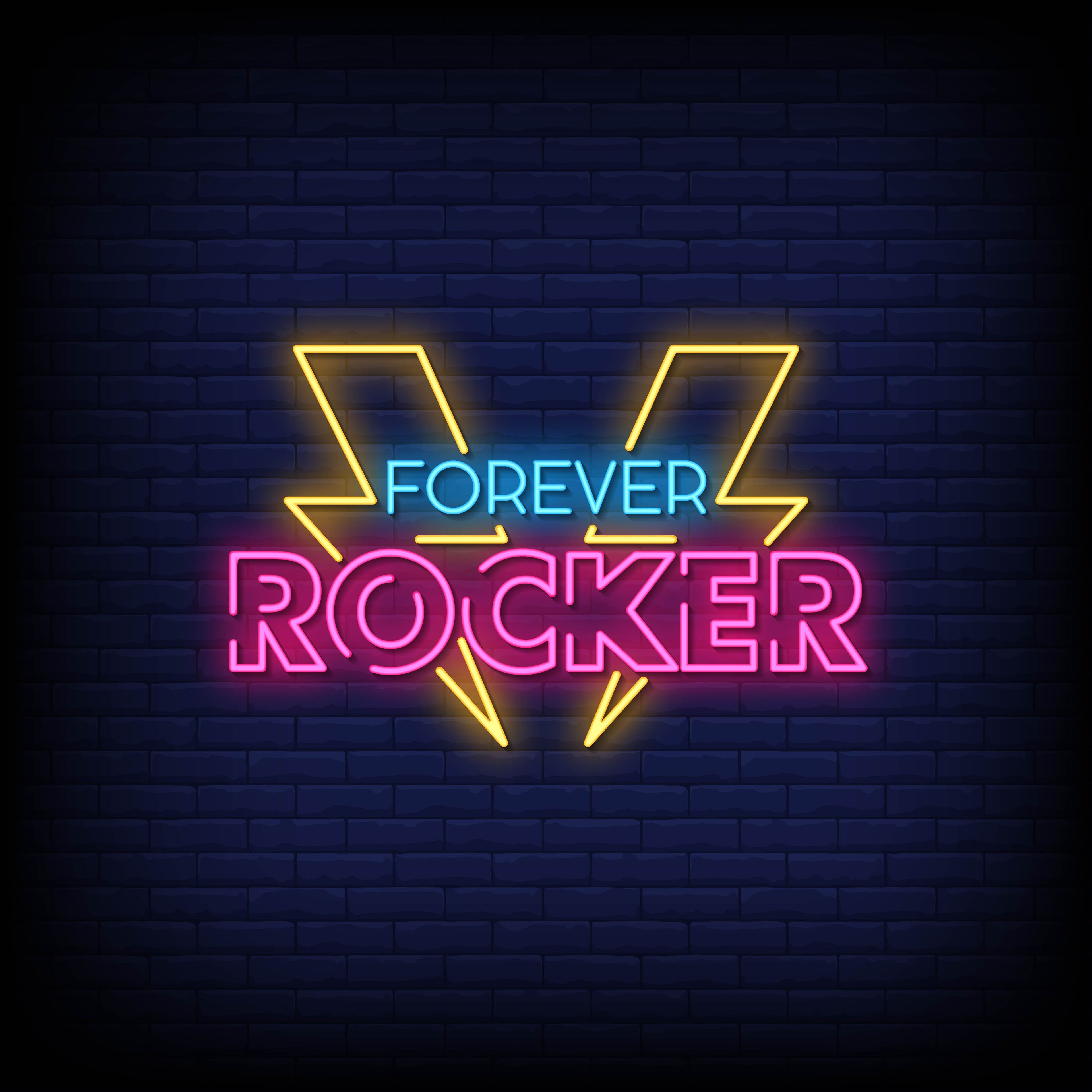 "Neon Light 'Forever Rockers' in Blue and Pink - Stylish LED Wall Décor"
