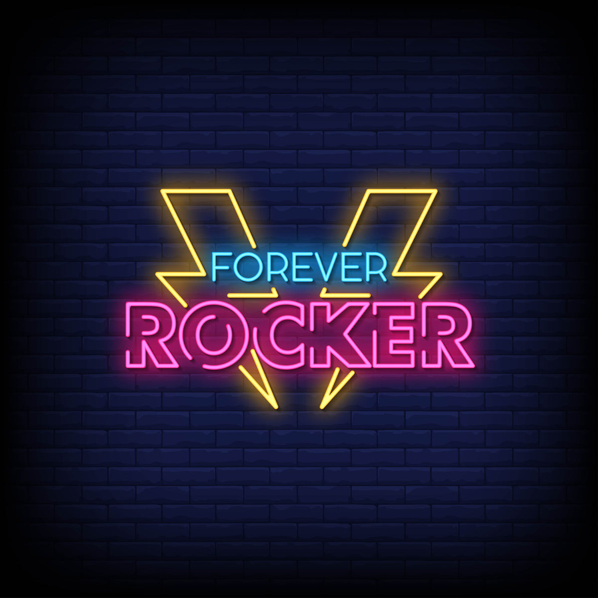 "Neon Light 'Forever Rockers' in Blue and Pink - Stylish LED Wall Décor"