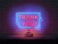 "Neon Lights Thank You Sign in Blue Color Box - LED Wall Decor"