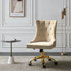 CreativeDecore Velvet Swen task chair /study chair /office chair   for  study  Room, office  , swivel Armchair  with Gold base