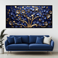 Tree with Ruby Blue Leaf: Wall Paintings by Creative Decor