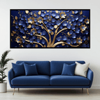 Tree with Ruby Blue Leaf: Wall Paintings by Creative Decor