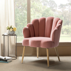 CreativeDecore Velvet Rae Accent Chair/Lounge Chair for  Living Room, Bedroom, Armchair Sofa Chair with natural finish wooden legs