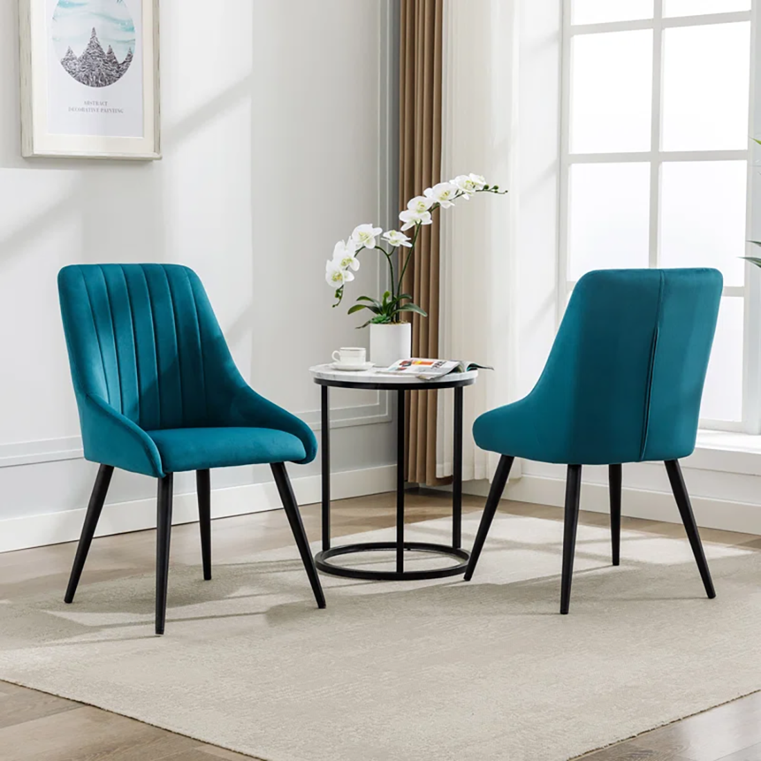 CreativeDecore Velvet Nico    Accent Chair/dining chair/café chair  for  Living Room, dining room ,restaurant  Armchair  with Gold Legs.