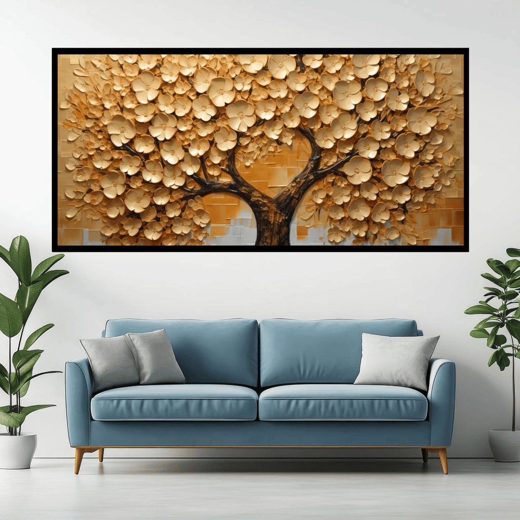 Old Gold Vintage Tree: Wall Paintings by Creative Decor