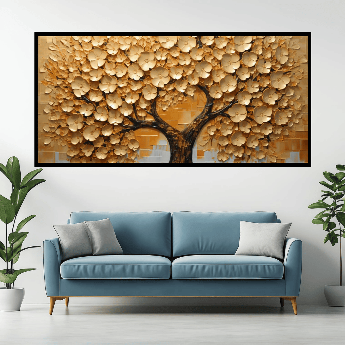 Old Gold Vintage Tree: Wall Paintings by Creative Decor