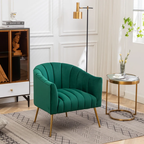CreativeDecore Velvet Jella  Accent Chair/Lounge Chair for  Living Room, Bedroom, Armchair Sofa Chair with Gold Legs.