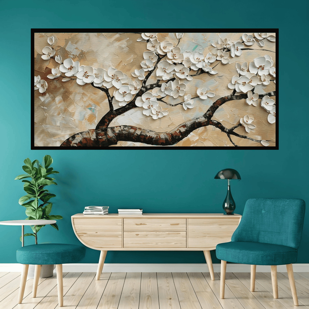 Tree with White Flower: Wall Paintings by Creative Decor