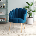 CreativeDecore Velvet Rae Accent Chair/Lounge Chair for  Living Room, Bedroom, Armchair Sofa Chair with natural finish wooden legs