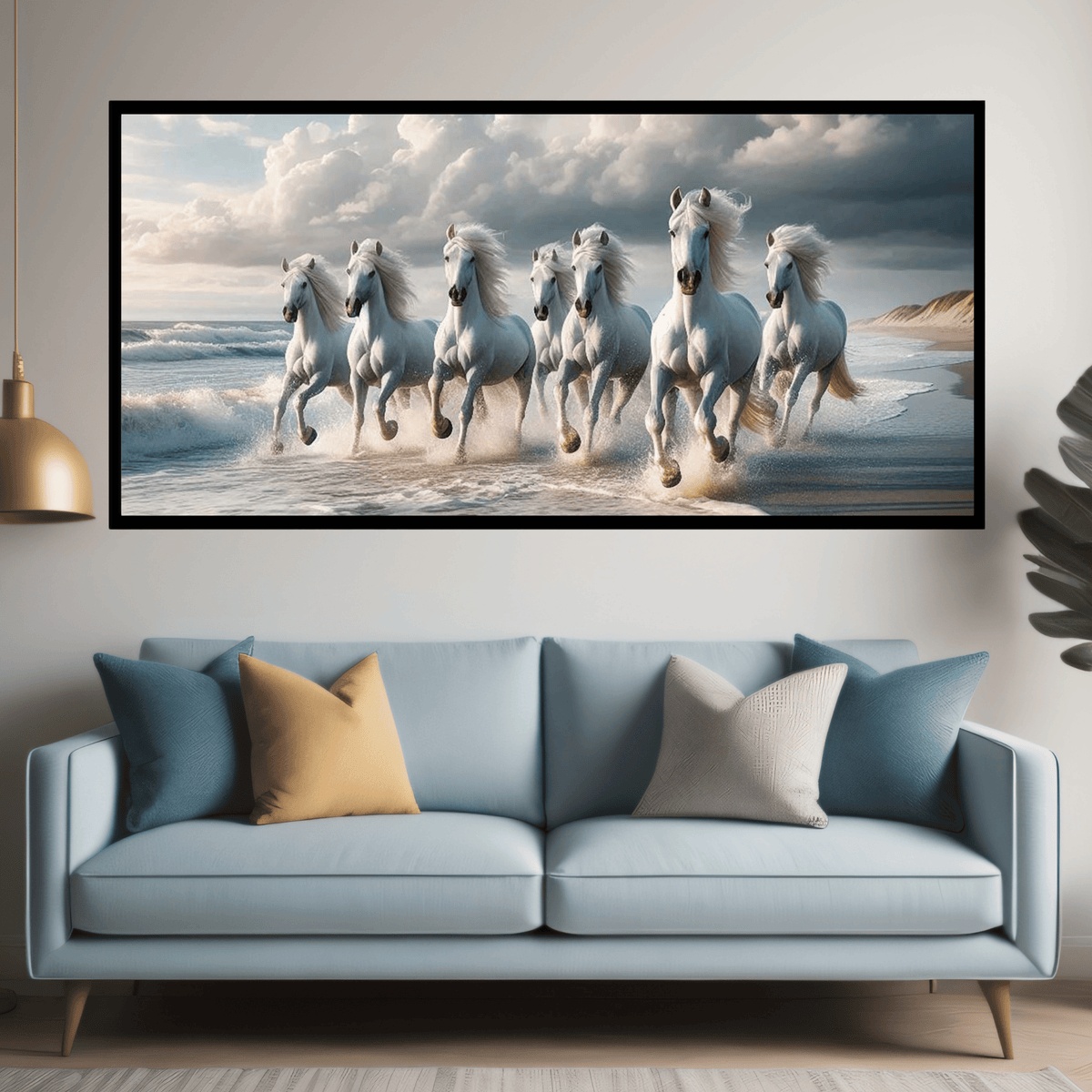 Seven White Horses - Beautiful Art Print