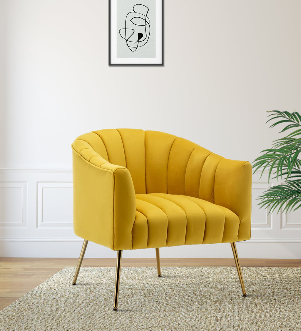 CreativeDecore Velvet Jella  Accent Chair/Lounge Chair for  Living Room, Bedroom, Armchair Sofa Chair with Gold Legs.